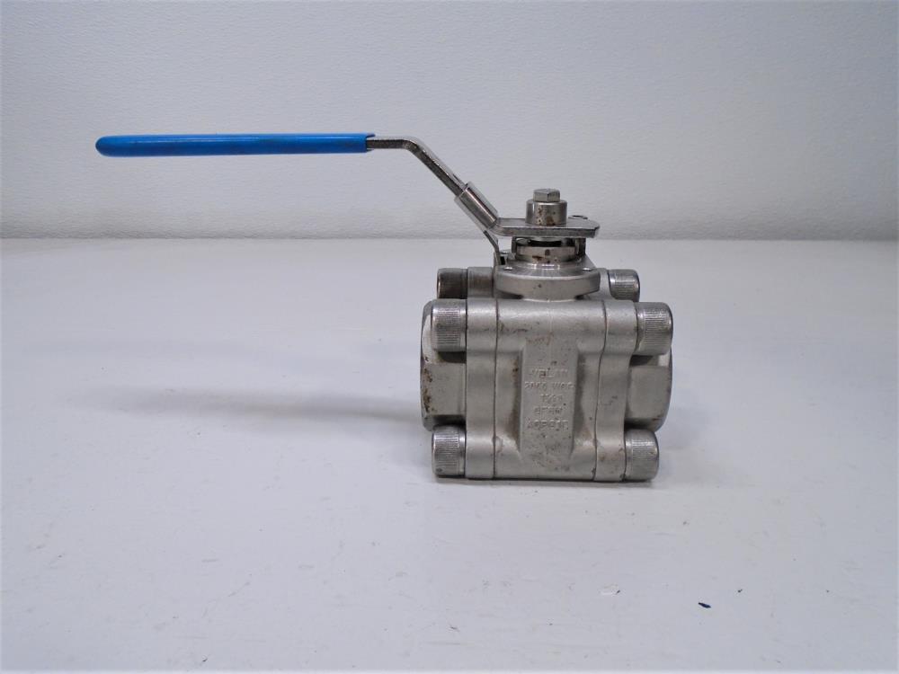 Velan 1-1/2" CF8M Ball Valve, Model A, Fig #T0813-SSEZ, 2000 PSIG